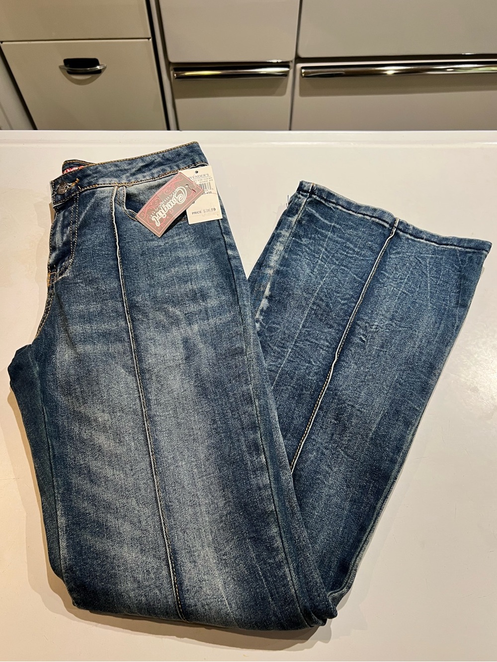 NWT Cowgirl Hardware Medium Wash Center Steam Bootleg Jeans Girls Size 10